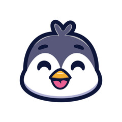 art illustration design concept mascot symbol icon head animal of penguin