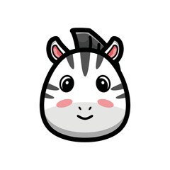 art illustration design concept mascot symbol icon head animal of zebra
