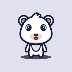 art illustration design concept mascot symbol icon cute animal of polar bear