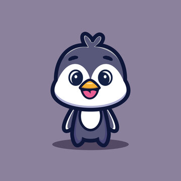 art illustration design concept mascot symbol icon cute animal of penguin
