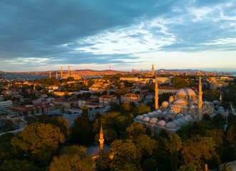 Naklejka premium Suleymaniye Mosque Drone Photo, Fatih Istanbul, Turkey