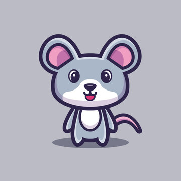 art illustration design concept mascot symbol icon cute animal of mouse