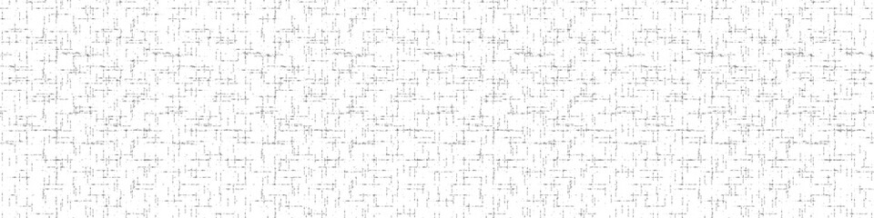 Abstract vector border background with glitch grid distortion. Brushstroke fine broken lines square shapes banner. Seamless noise texture monchrome backdrop. Irregular geometric grainy edging, trim