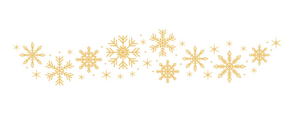 snowflakes and stars wave border isolated