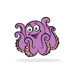 Art illustration design concept symbol icon animals of octopus