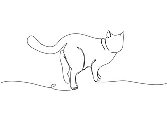 Ragdoll Cat one line art. Continuous line drawing of pet, mammal, kitten, purebred, breed, friendship, kitty, friend, pedigree, character.