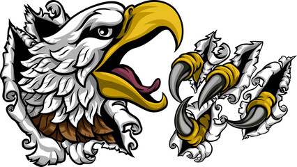 Ripping Tearing Bald Eagle Hawk Head Claw Talons