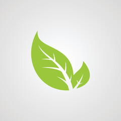 Obraz premium Eco icon green leaf isolated vector illustration.