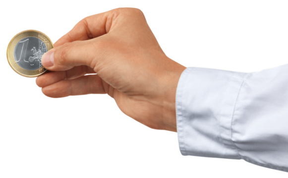 Money series: hand holding euro coins. - Powered by Adobe