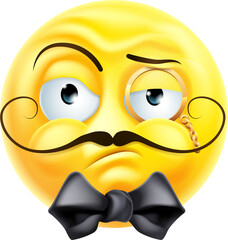 Arrogant Posh Snooty Gentleman Emoticon Emoji Icon