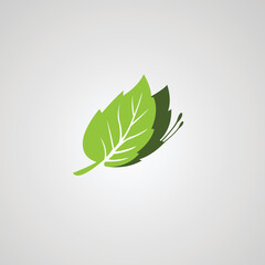 Eco icon green leaf isolated vector illustration.