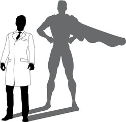 Superhero Scientist Super Hero Shadow Silhouette