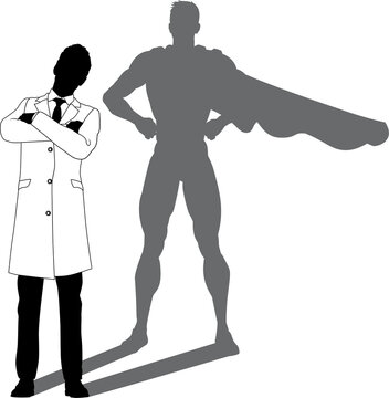 Superhero Scientist Super Hero Shadow Silhouette