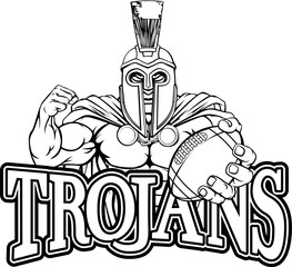 Spartan Trojan American Football Sports Mascot