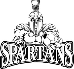 Trojan Spartan Soccer Football Sports Mascot