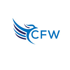 CFW technology letter logo on white background.CFW letter logo icon design for business and company. CFW letter initial vector logo design.
