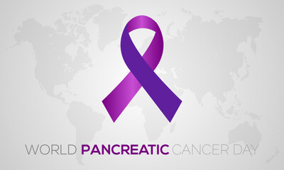 Vector illustration on the theme of World Pancreatic Cancer day observed each year during November banner, Holiday, poster, card and background design.