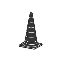 Traffic Cone Icon Silhouette Illustration. Security Vector Graphic Pictogram Symbol Clip Art. Doodle Sketch Black Sign.