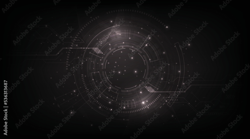 Poster black circle technology background.graphic website internet.futuristic digital innovation background
