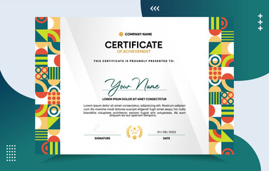 Modern of achievement certificate template