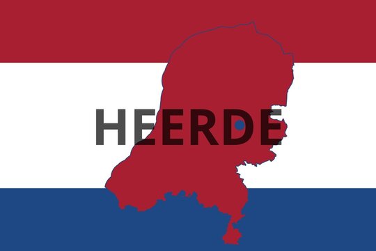Heerde: Illustration mit dem Namen der niederländischen Stadt Heerde in der Provinz Gelderland