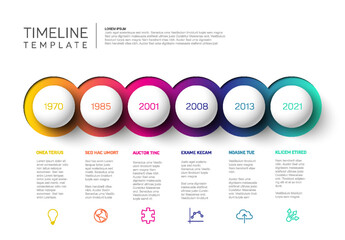 Infographic Milestones Timeline Template with spheres