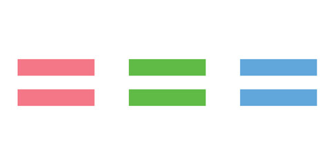 set of equal symbol vector illustration isolated on white background.