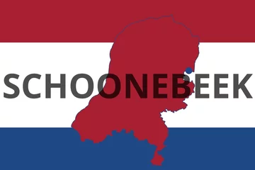 Poster Schoonebeek: Illustration mit dem Namen der niederländischen Stadt Schoonebeek in der Provinz Drenthe © Modern Design & Foto