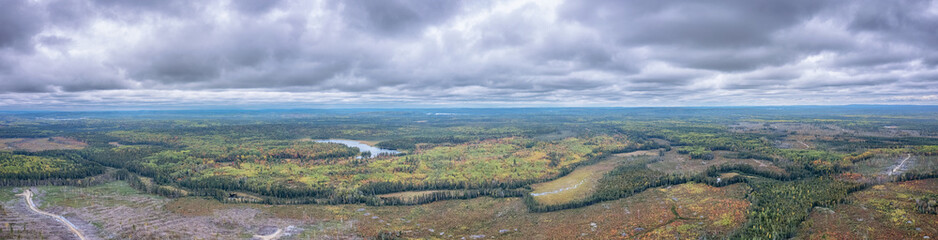 Aerial Of Silver Mining Landscape In Northern Ontario