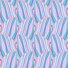 Abstract wave in patchwork style wallpaper. Mosaic geometric seamless patern. Decorative abstract lines ornament.