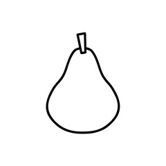 Pear cartoon isolated. Vector line illustration