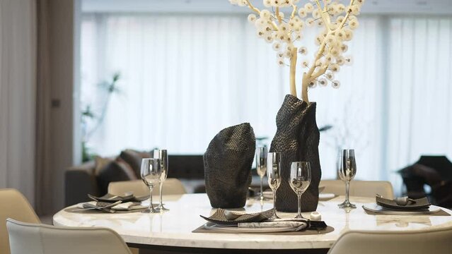 modern dining room with luxury design
