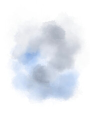 Isolated storm clouds watercolor texture