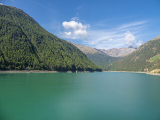 Landscape  of Lake  Vernagt Stausee in South Tyrol