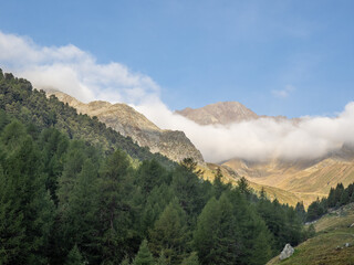 mountains in Kurzras in South Tyrol