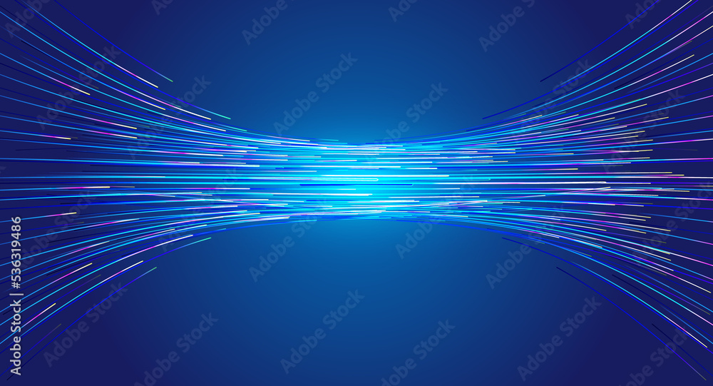 Poster neon dynamic luminous lines internet technology vector background