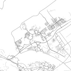 Area map of Almere Stad Netherlands with white background and black roads