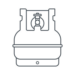 Gas cylinder icon. Line icon of LPG bottle container. Editable stroke