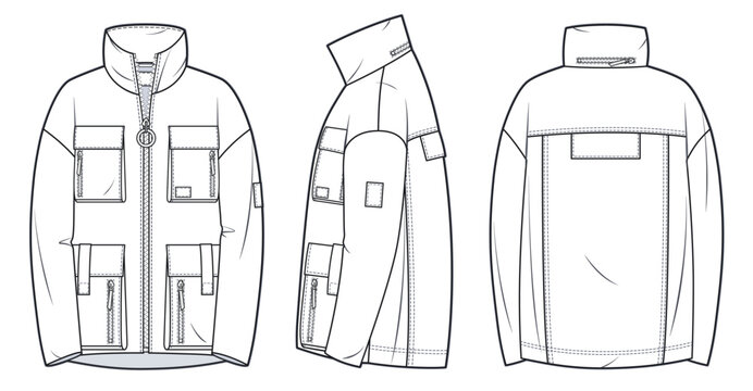 Men flat sketches for Jackets  Outerwear  PrestigeProDesigncom