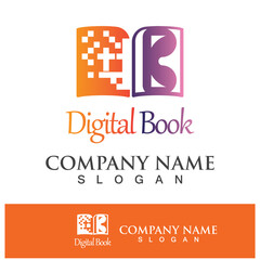 Digital book logo icon technology vector