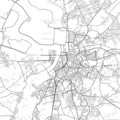 Cercles muraux Anvers Carte de la région d& 39 Anvers en Belgique avec un fond blanc et des routes noires