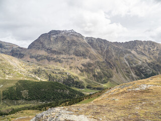Landscape in Kurzras in South Tyrol, Italy
