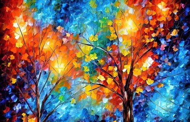 Obraz na płótnie Canvas Illustration of autumn mood, mosaic.
