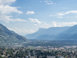 landscape of city Meran in South Tyrol, Italy