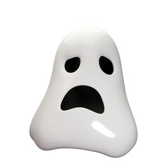 Halloween Ghost. Cute ghost character. Realistic 3d design .