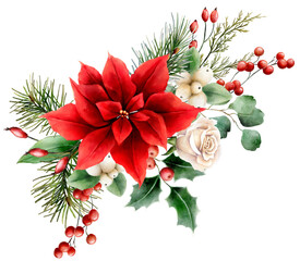 Christmas watercolor arrangement
