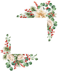 Christmas watercolor frame clipart - 536326086