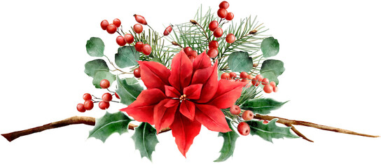 Christmas watercolor decorative composition - 536326237