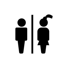 Man and woman icon abstract isolated vector symbols. Graphic designer sign. Female symbol. Man woman sign. People icon set.