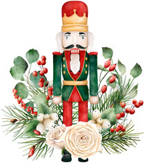 Christmas watercolor decorative composition - 536326295